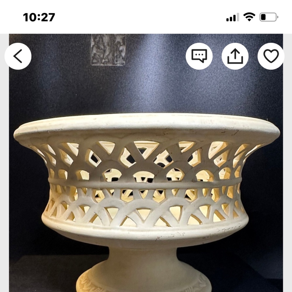 Lovely beige clay bowl shelf topper or use for fruit bowl